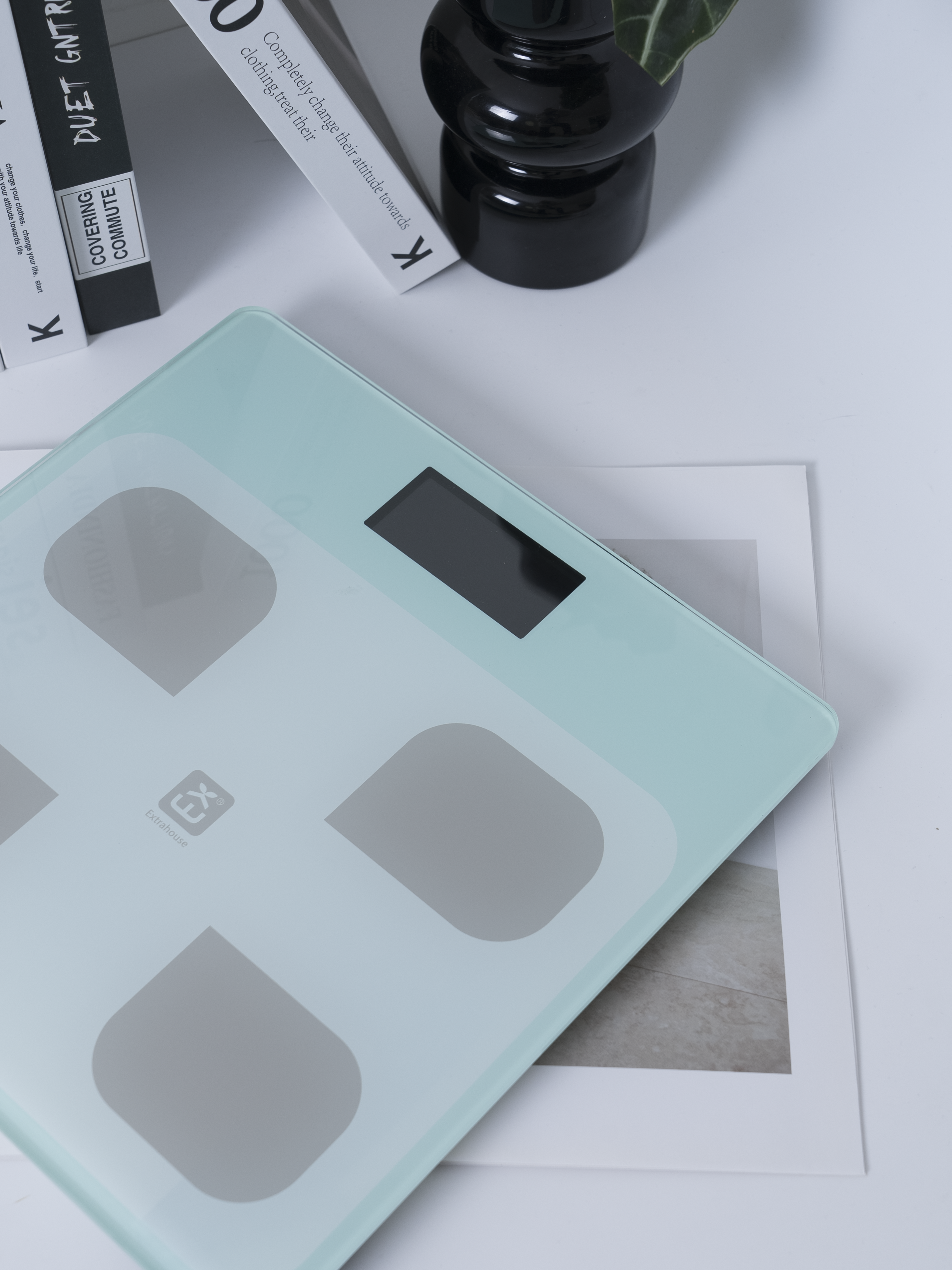 BASCULA INTELIGENTE BLUETOOTH AZUL 30X30CM APP WEALHUB FUNC-N630C - Imagen 3