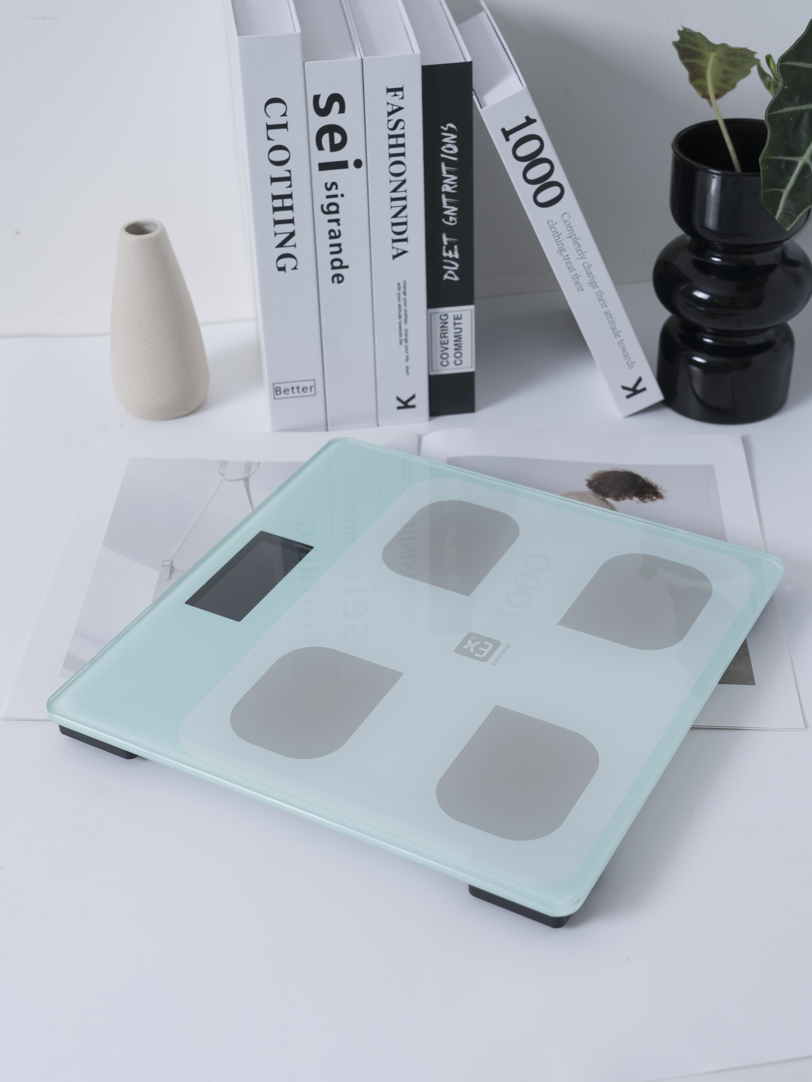 BASCULA INTELIGENTE BLUETOOTH AZUL 30X30CM APP WEALHUB FUNC-N630C - Imagen 4