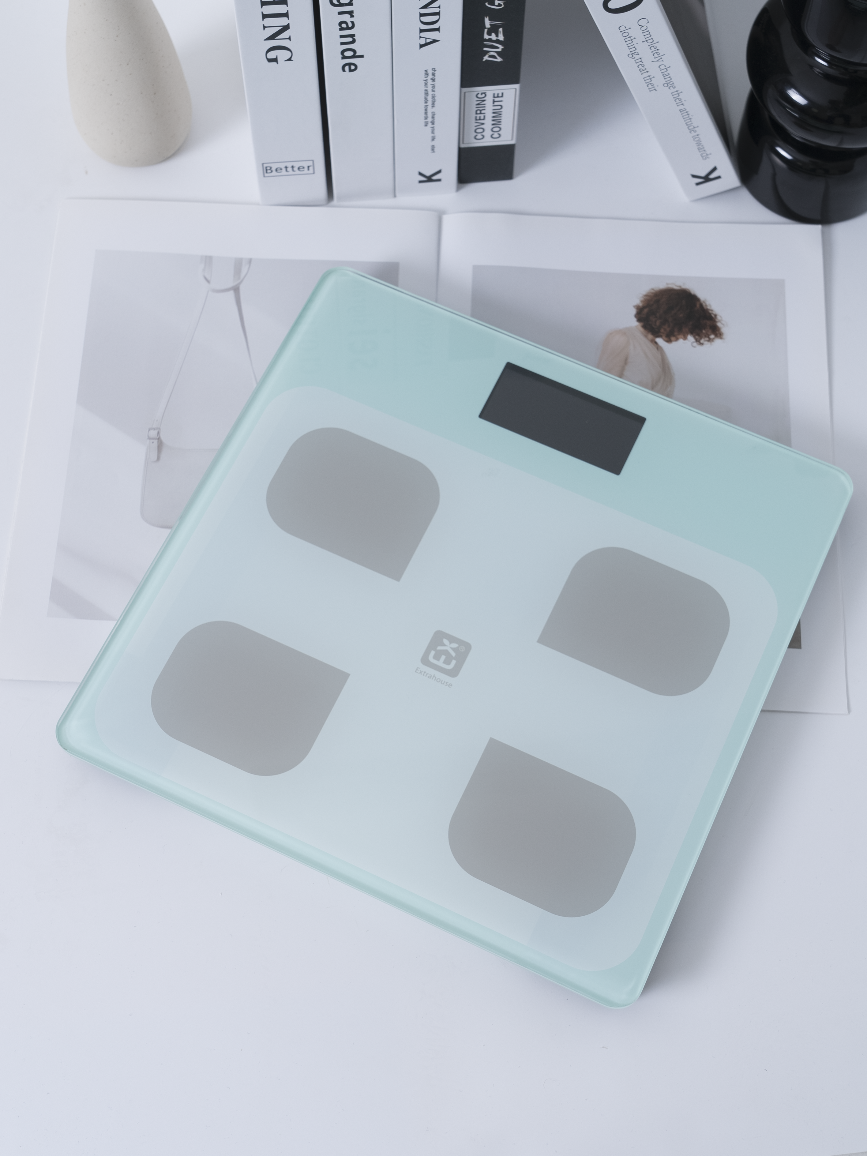 BASCULA INTELIGENTE BLUETOOTH AZUL 30X30CM APP WEALHUB FUNC-N630C - Imagen 5