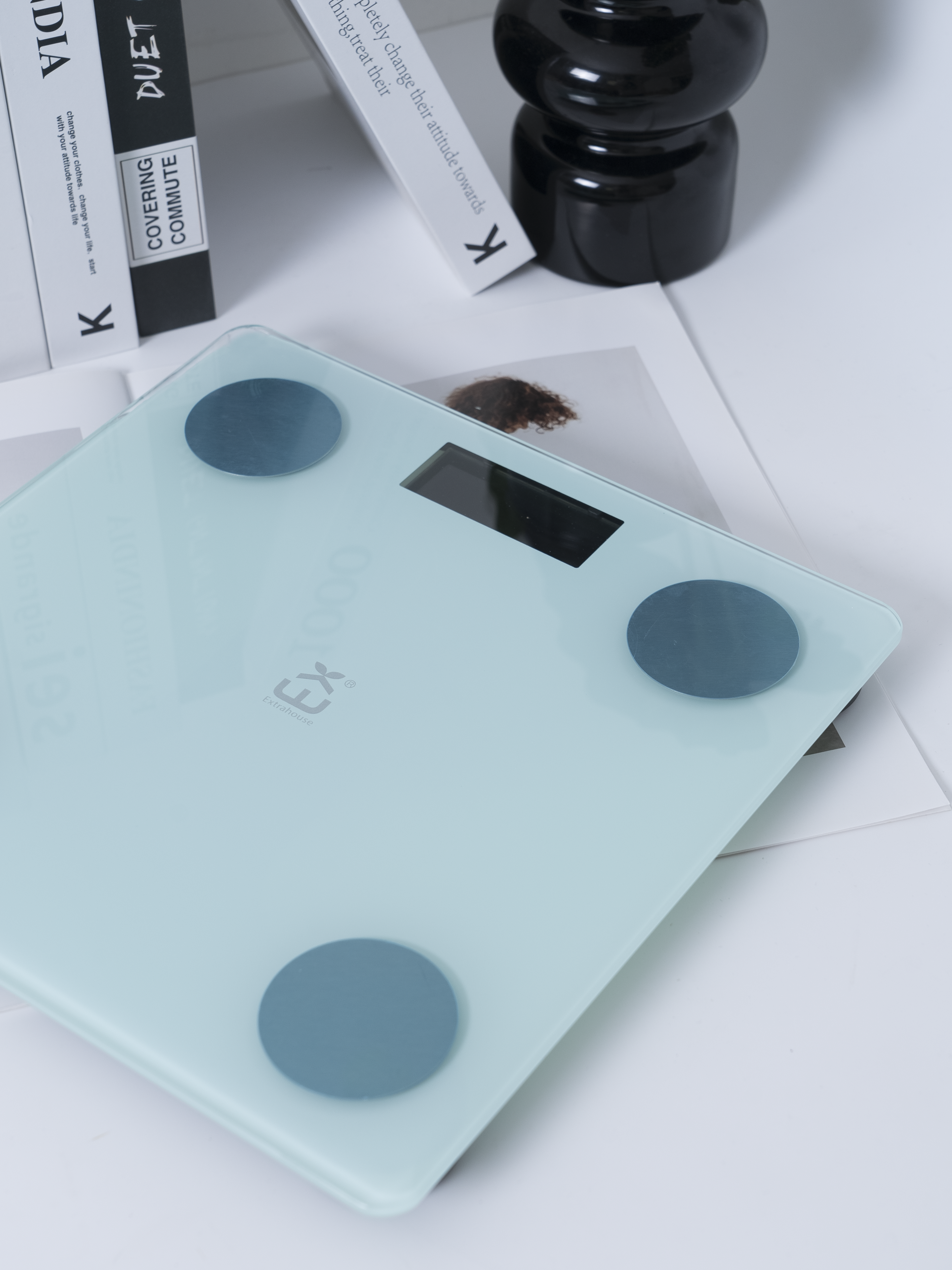 BASCULA INTELIGENTE BLUETOOTH AZUL 28X28CM APP WEALHUB FUNC-N528C - Imagen 3