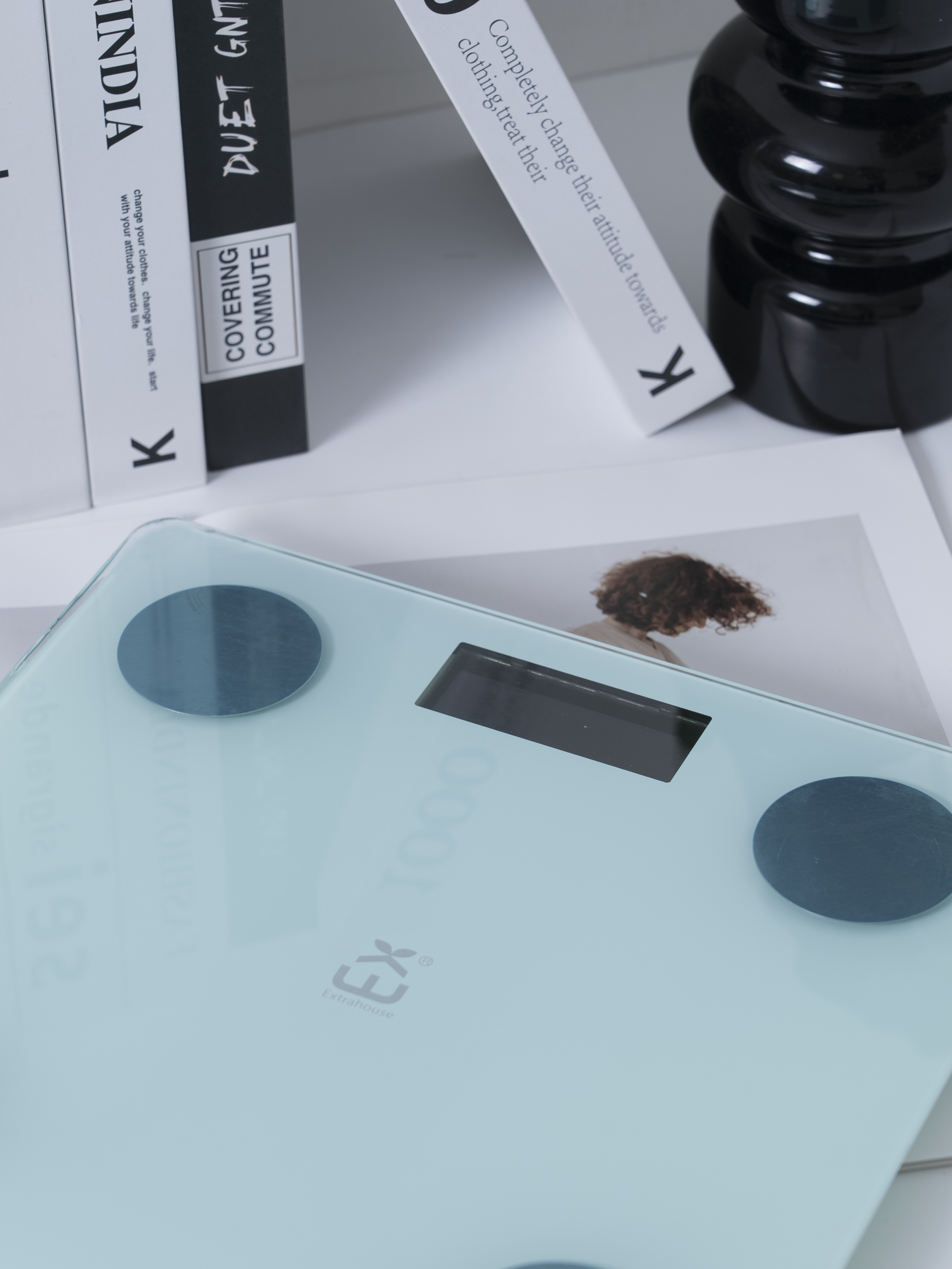 BASCULA INTELIGENTE BLUETOOTH AZUL 28X28CM APP WEALHUB FUNC-N528C - Imagen 5